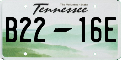 TN license plate B2216E