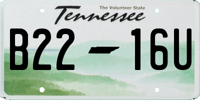 TN license plate B2216U