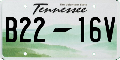 TN license plate B2216V