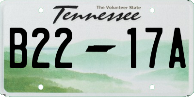 TN license plate B2217A