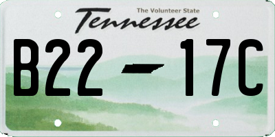 TN license plate B2217C