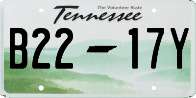 TN license plate B2217Y