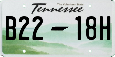 TN license plate B2218H