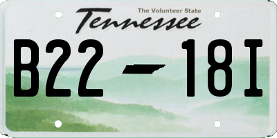 TN license plate B2218I