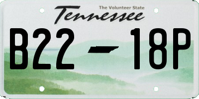 TN license plate B2218P