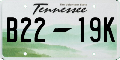 TN license plate B2219K