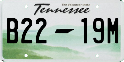 TN license plate B2219M