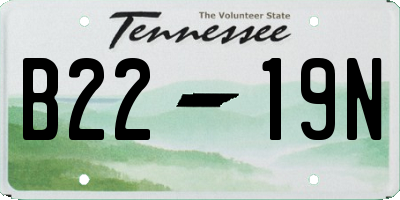 TN license plate B2219N