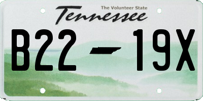 TN license plate B2219X