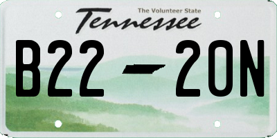 TN license plate B2220N