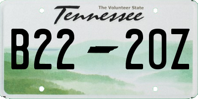 TN license plate B2220Z