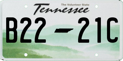 TN license plate B2221C