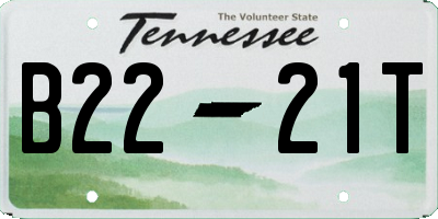 TN license plate B2221T