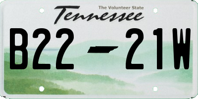 TN license plate B2221W