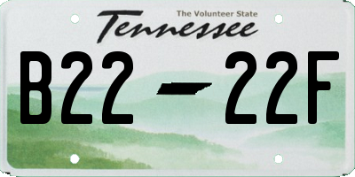 TN license plate B2222F