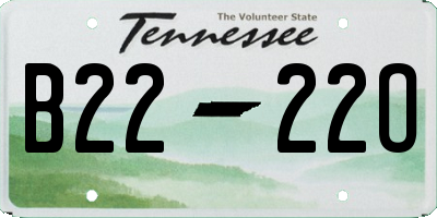 TN license plate B2222O
