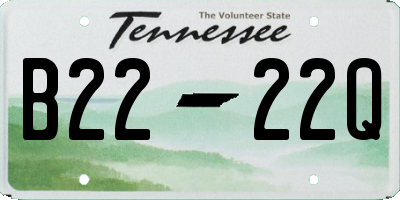 TN license plate B2222Q