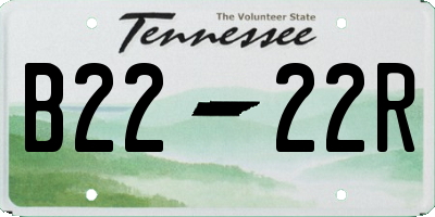 TN license plate B2222R