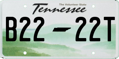 TN license plate B2222T