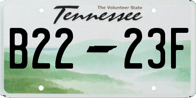 TN license plate B2223F