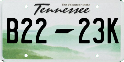 TN license plate B2223K