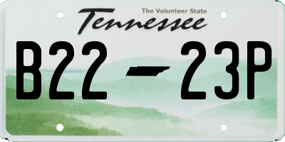 TN license plate B2223P