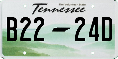 TN license plate B2224D