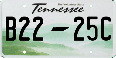 TN license plate B2225C