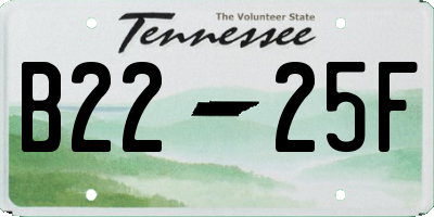 TN license plate B2225F