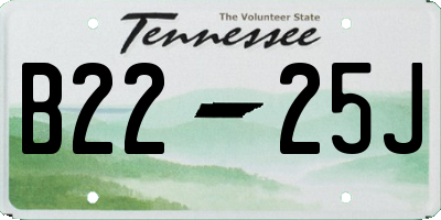 TN license plate B2225J
