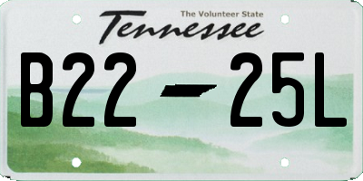 TN license plate B2225L
