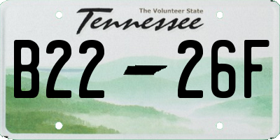 TN license plate B2226F