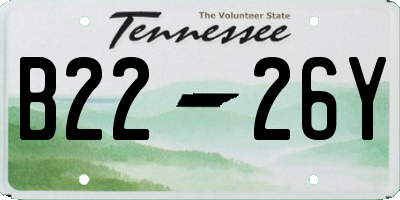TN license plate B2226Y