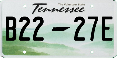 TN license plate B2227E