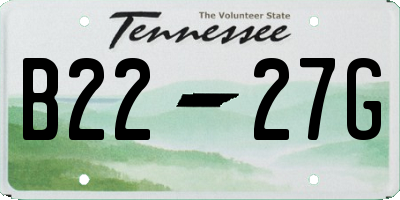 TN license plate B2227G
