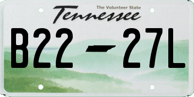 TN license plate B2227L