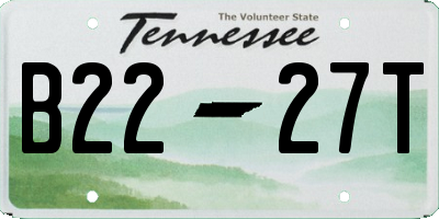 TN license plate B2227T