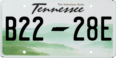 TN license plate B2228E