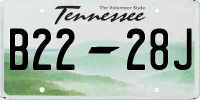 TN license plate B2228J