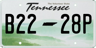 TN license plate B2228P