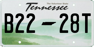 TN license plate B2228T
