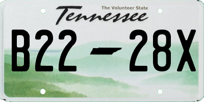 TN license plate B2228X