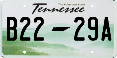 TN license plate B2229A