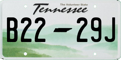 TN license plate B2229J