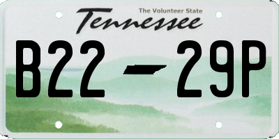 TN license plate B2229P