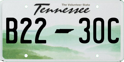 TN license plate B2230C