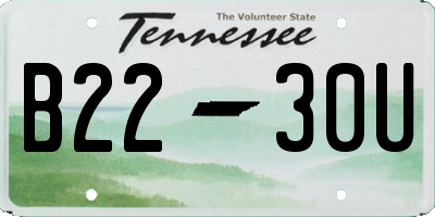 TN license plate B2230U