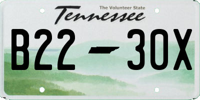 TN license plate B2230X