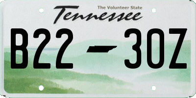 TN license plate B2230Z