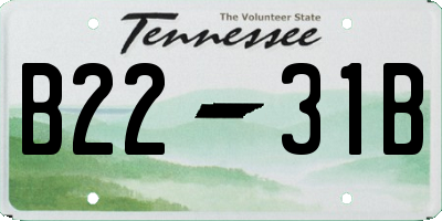 TN license plate B2231B